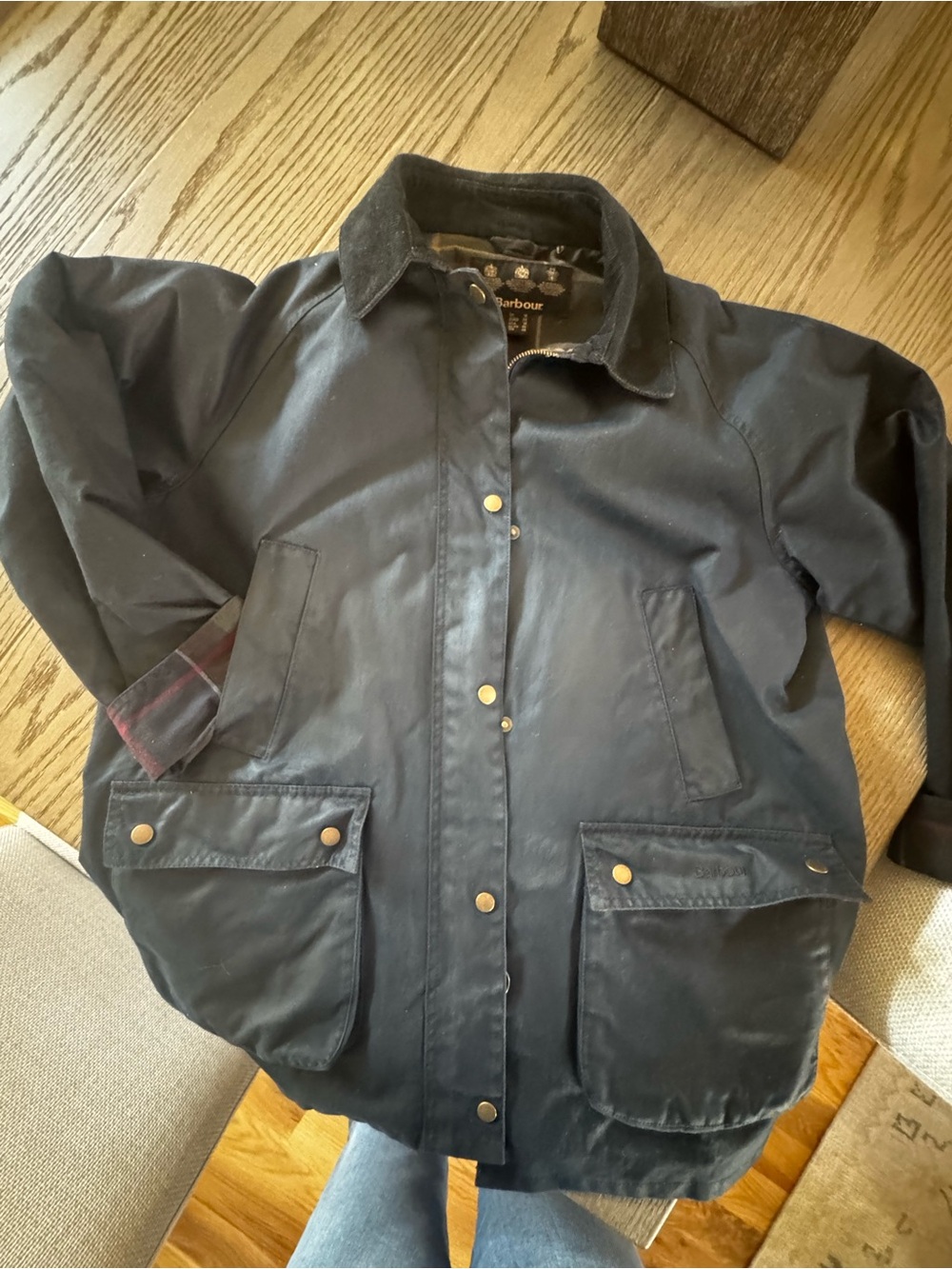 Barbour Acorn Navy Waxed Jacket